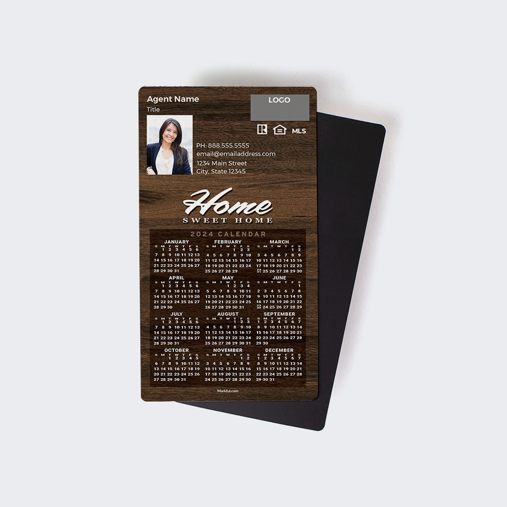 Picture of 2024 Custom Full Calendar Magnets: Executive - Home Sweet Home 