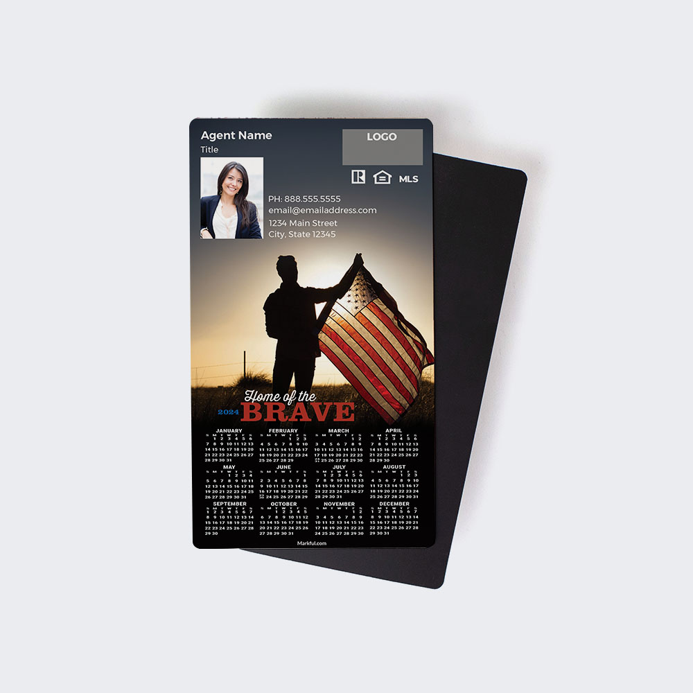 Picture of 2024 Custom Full Calendar Magnets: Executive - Home of the Brave
