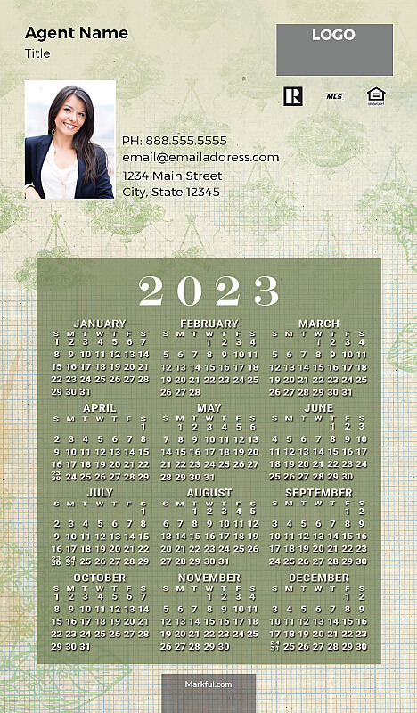 Picture of 2023 Custom Full Calendar Magnets: Executive - Garden Grids