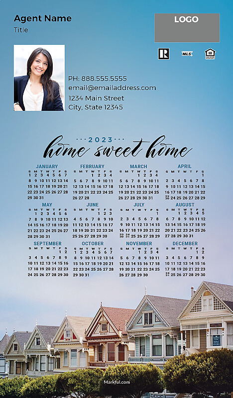 Picture of 2023 Custom Full Calendar Magnets: Executive - Painted Ladies