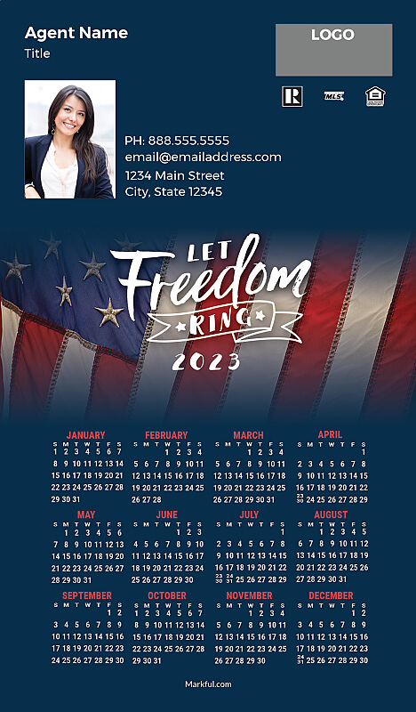 Picture of 2023 Custom Full Calendar Magnets: Executive - Let Freedom Ring