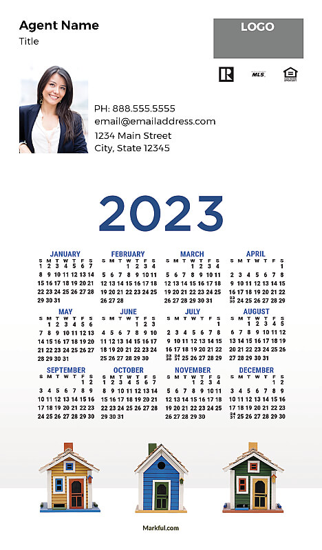 Picture of 2023 Custom Full Calendar Magnets: Executive - Colorful Neighborhood