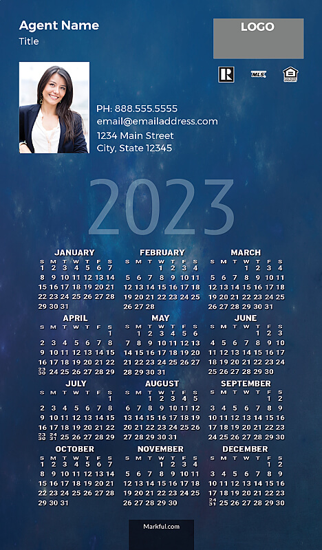 Picture of 2023 Custom Full Calendar Magnets: Executive - Astral Planes