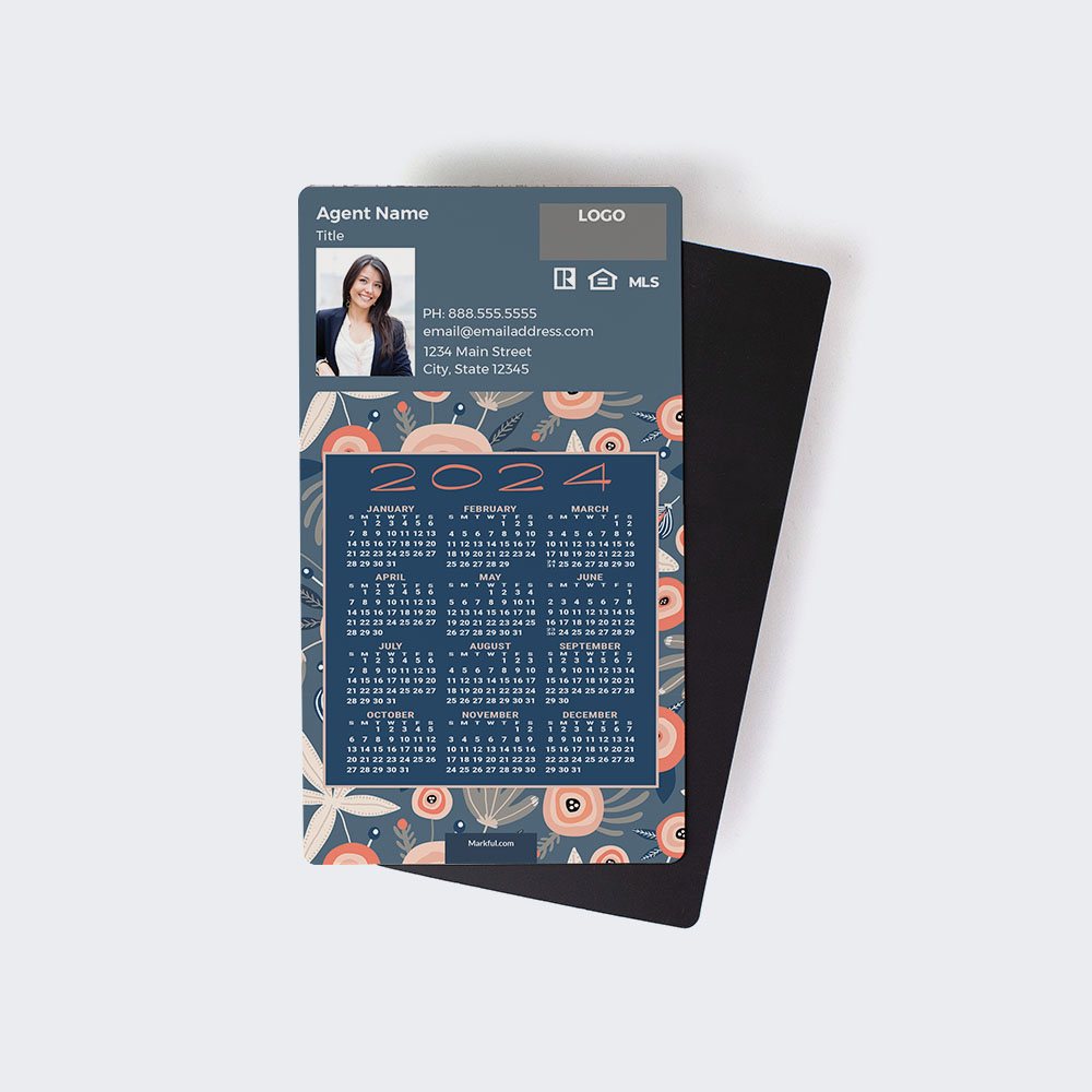 Picture of 2024 Custom Full Calendar Magnets: Executive - Quirky Garden