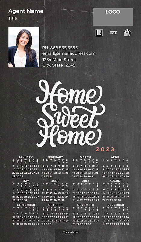 Picture of 2023 Custom Full Calendar Magnets: Executive - Chalkboard Sweet Home