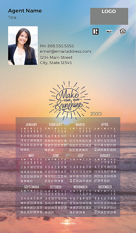 Picture of 2023 Custom Full Calendar Magnets: Executive - Make Your Own Sunshine