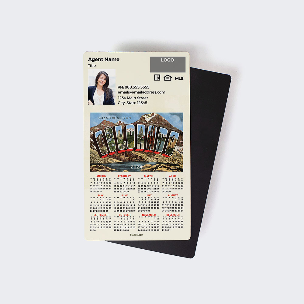 Picture of 2024 Custom Full Calendar Magnets: Executive - Vintage Colorado