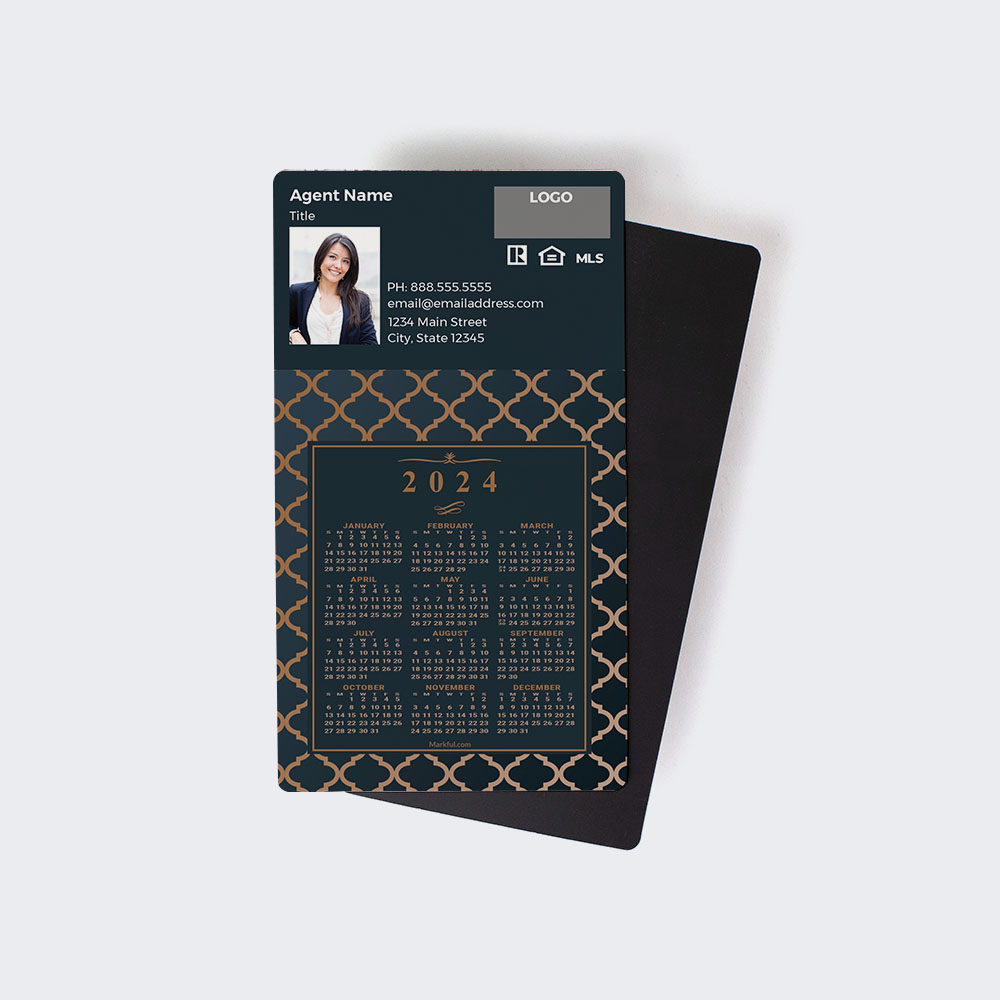 Picture of 2024 Custom Full Calendar Magnets: Executive - Bronze Elegance
