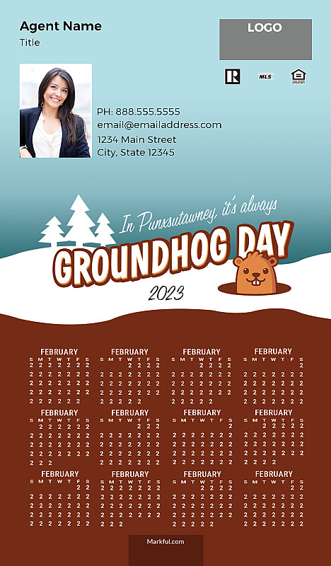 Picture of 2023 Custom Full Calendar Magnets: Executive - Groundhog Day