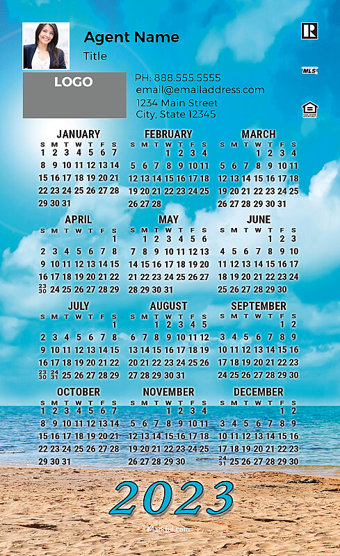 Picture of 2023 Custom Full Calendar Magnets: First Class - Clear Blue Skies