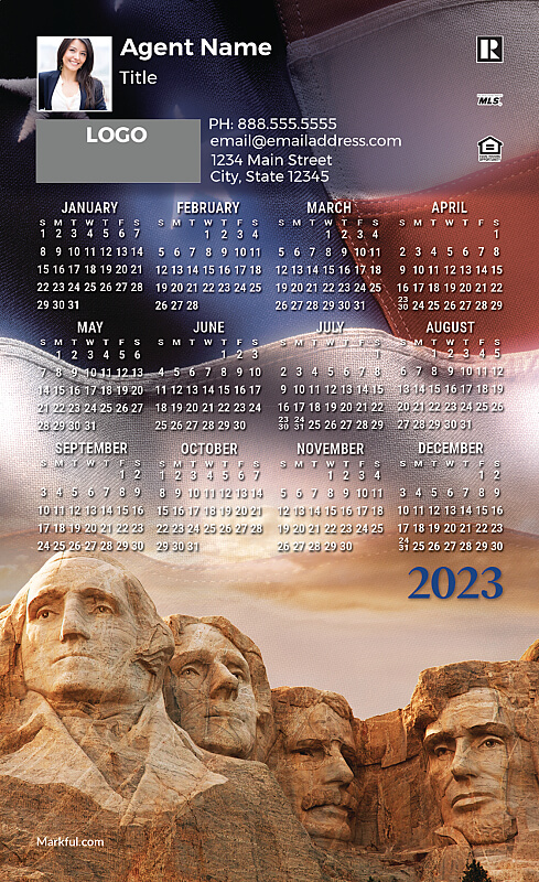 Picture of 2023 Custom Full Calendar Magnets: First Class - Founding Fathers