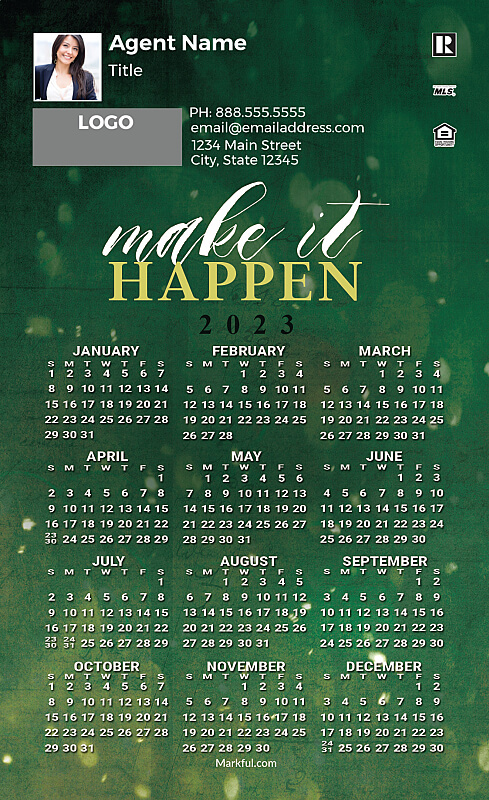 Picture of 2023 Custom Full Calendar Magnets: First Class - Make It Happen