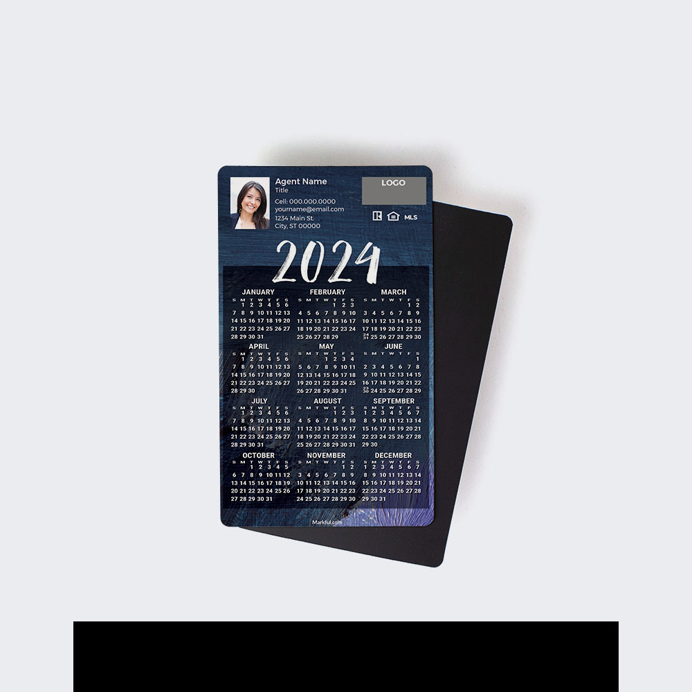 Picture of 2024 Custom Full Calendar Magnets: First Class - Blue Canvas