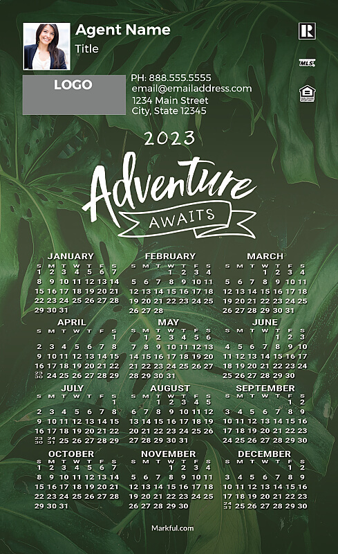 Picture of 2023 Custom Full Calendar Magnets: First Class - Adventure Awaits