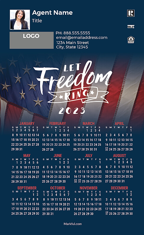 Picture of 2023 Custom Full Calendar Magnets: First Class - Let Freedom Ring
