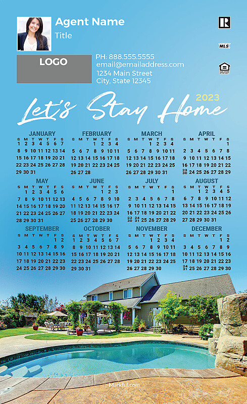 Picture of 2023 Custom Full Calendar Magnets: First Class - Let's Stay Home