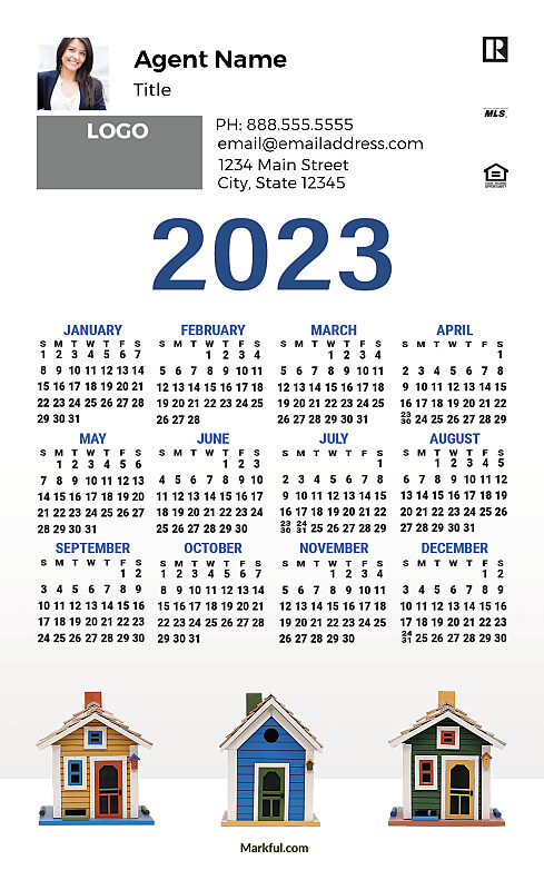 Picture of 2023 Custom Full Calendar Magnets: First Class - Colorful Neighborhood