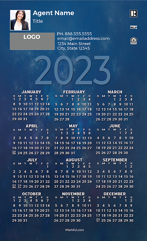 Picture of 2023 Custom Full Calendar Magnets: First Class - Astral Planes