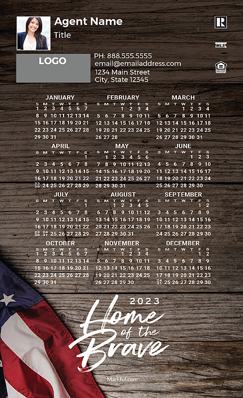 Picture of 2023 Custom Full Calendar Magnets: First Class - American Pride