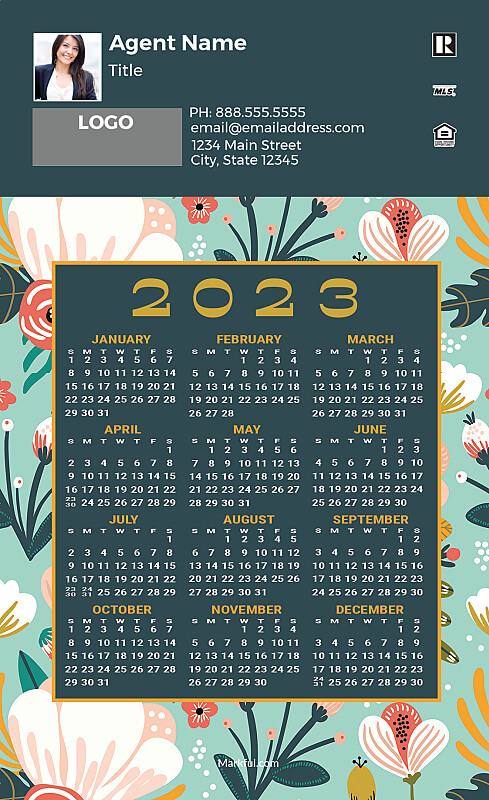 Picture of 2023 Custom Full Calendar Magnets: First Class - Exotic Blooms