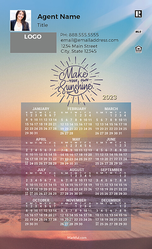 Picture of 2023 Custom Full Calendar Magnets: First Class - Make Your Own Sunshine