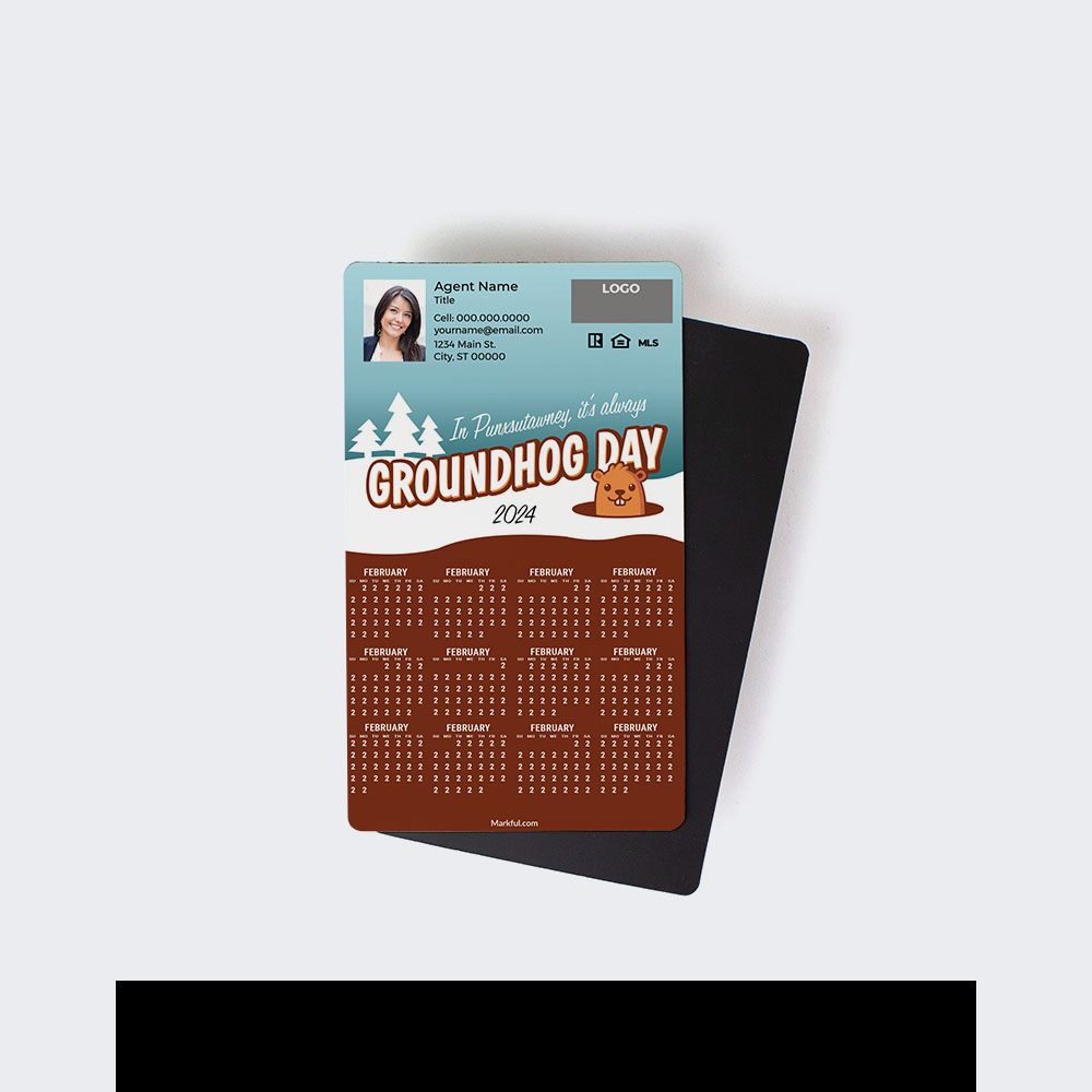 Picture of 2024 Custom Full Calendar Magnets: First Class - Groundhog Day