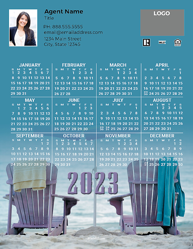 Picture of 2023 Custom Full Calendar Magnets: Jumbo - 2 Days Off