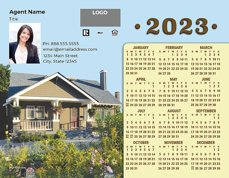 Picture of 2023 Custom Full Calendar Magnets: Jumbo - Garden House