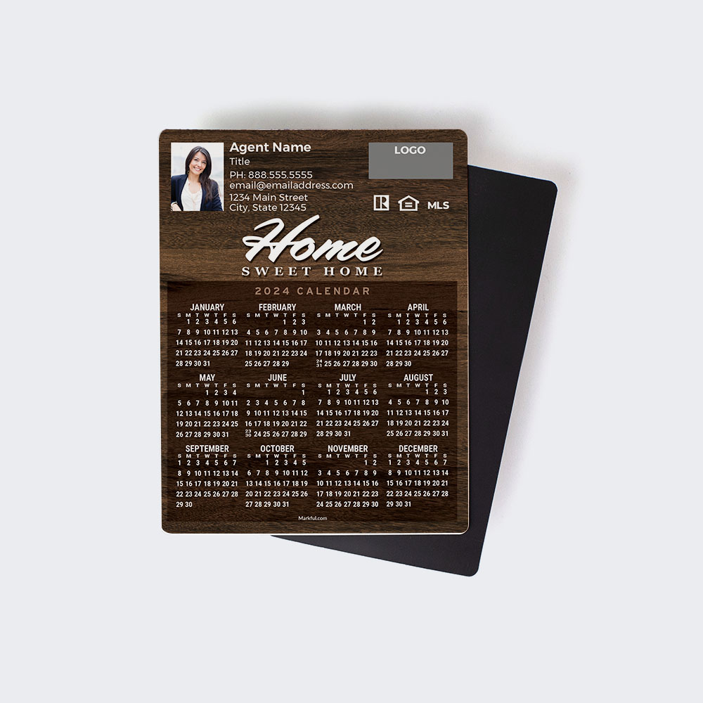 Picture of 2024 Custom Full Calendar Magnets: Jumbo - Home Sweet Home 