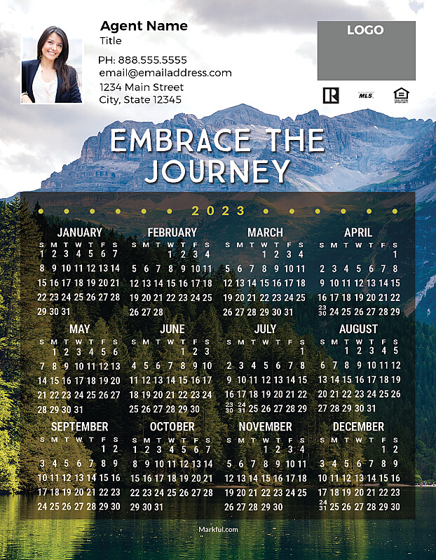 Picture of 2023 Custom Full Calendar Magnets: Jumbo - Embrace the Journey