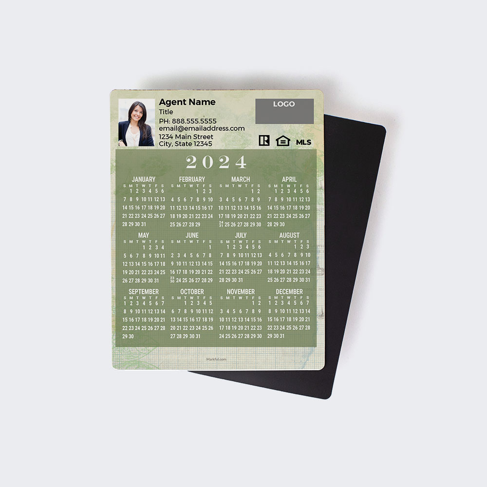 Picture of 2024 Custom Full Calendar Magnets: Jumbo - Garden Grids