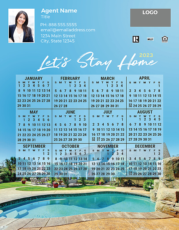 Picture of 2023 Custom Full Calendar Magnets: Jumbo - Let's Stay Home