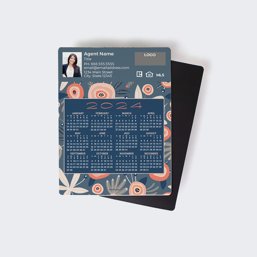 Picture of 2024 Custom Full Calendar Magnets: Jumbo - Quirky Garden