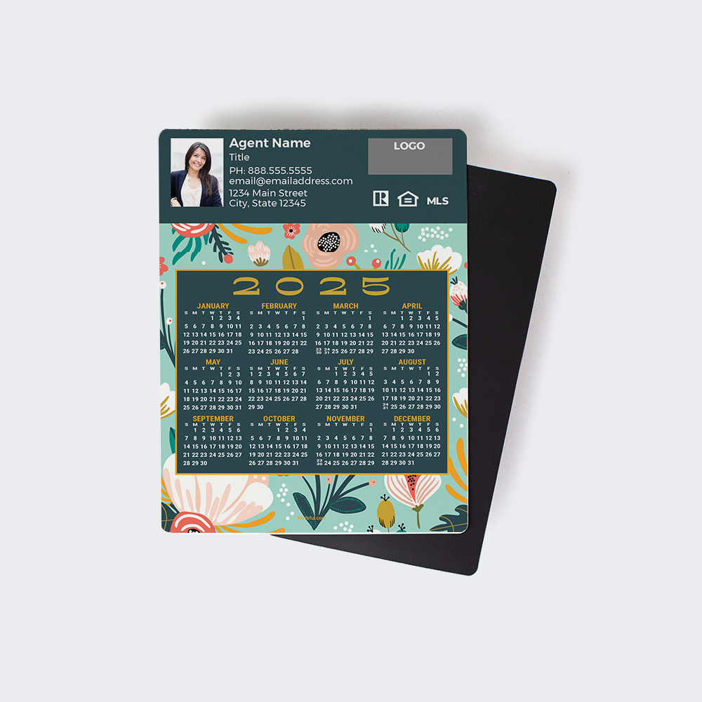 Picture of 2024 Custom Full Calendar Magnets: Jumbo - Exotic Blooms