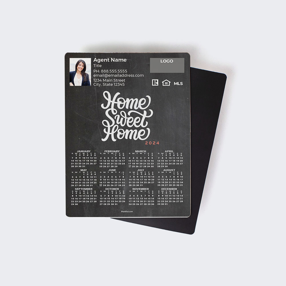 Picture of 2024 Custom Full Calendar Magnets: Jumbo - Chalkboard Sweet Home