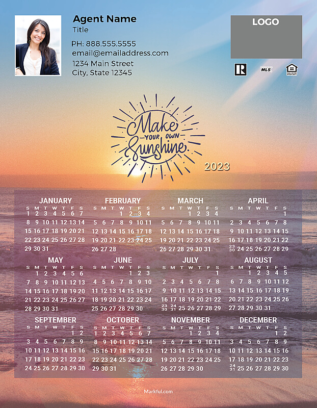Picture of 2023 Custom Full Calendar Magnets: Jumbo - Make Your Own Sunshine