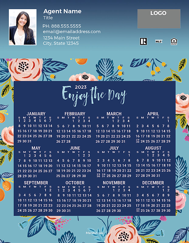Picture of 2023 Custom Full Calendar Magnets: Jumbo - Enjoy the Day