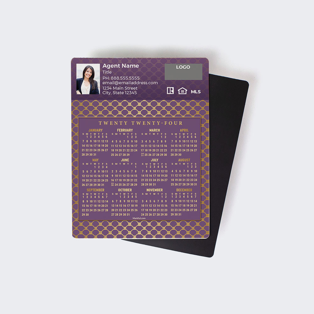 Picture of 2024 Custom Full Calendar Magnets: Jumbo - Lavender Luxury