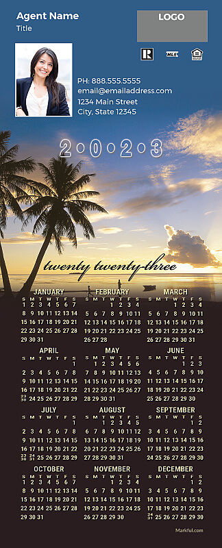 Picture of 2023 PostCard Mailer Calendar Magnets - Evening Palms