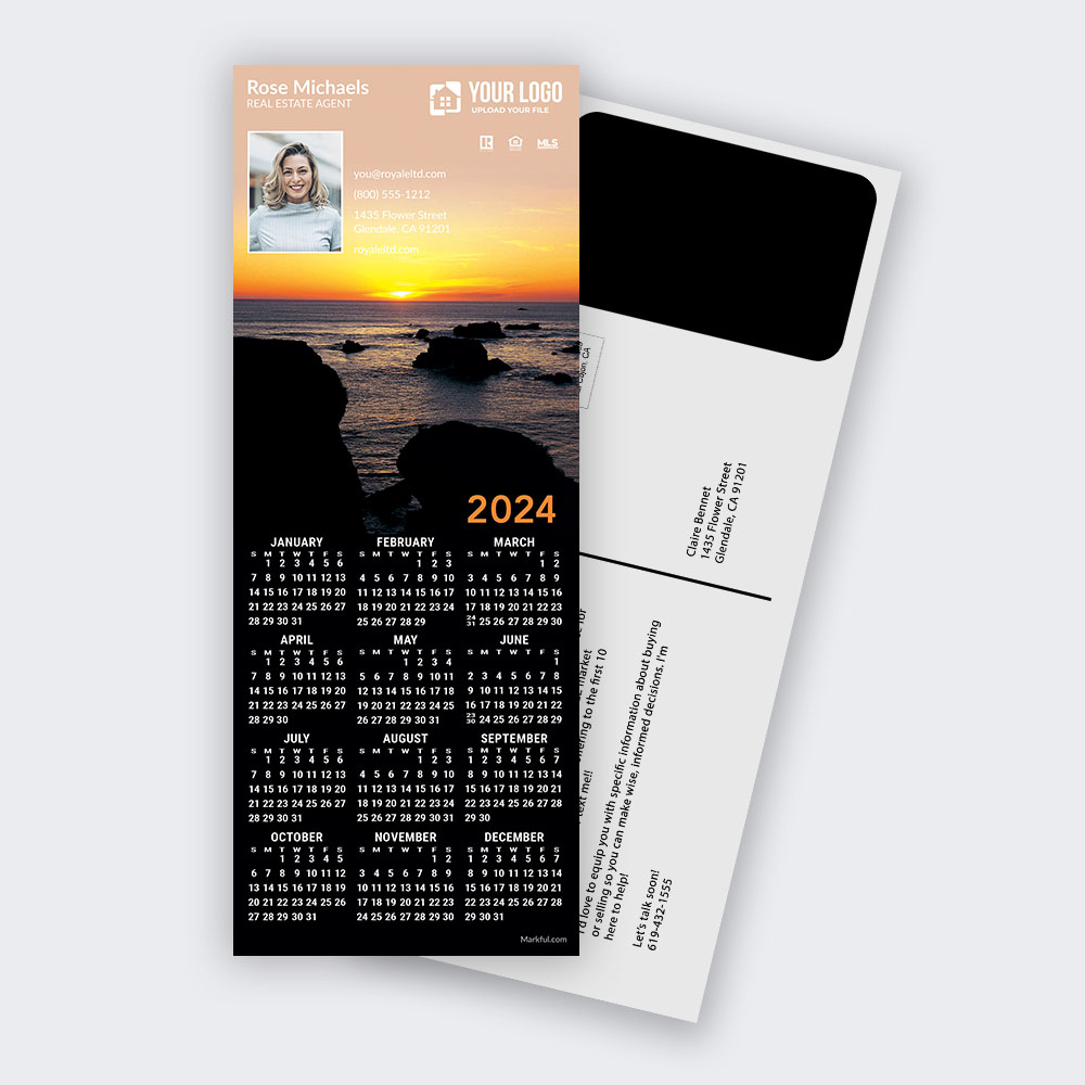Picture of 2024 PostCard Mailer Calendar Magnets - Distant Sunset