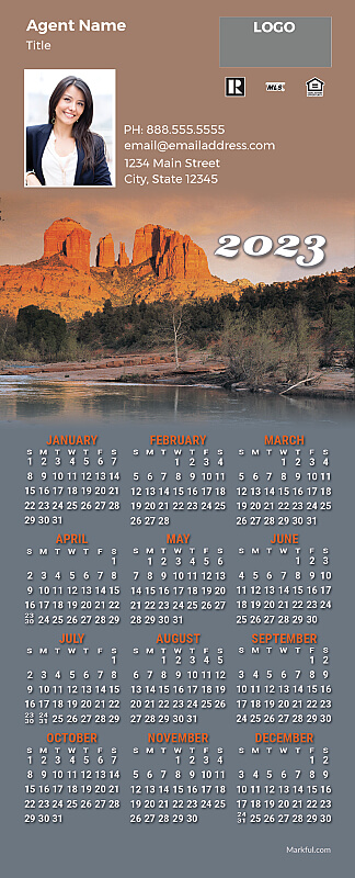 Picture of 2023 PostCard Mailer Calendar Magnets - Desert Peaks