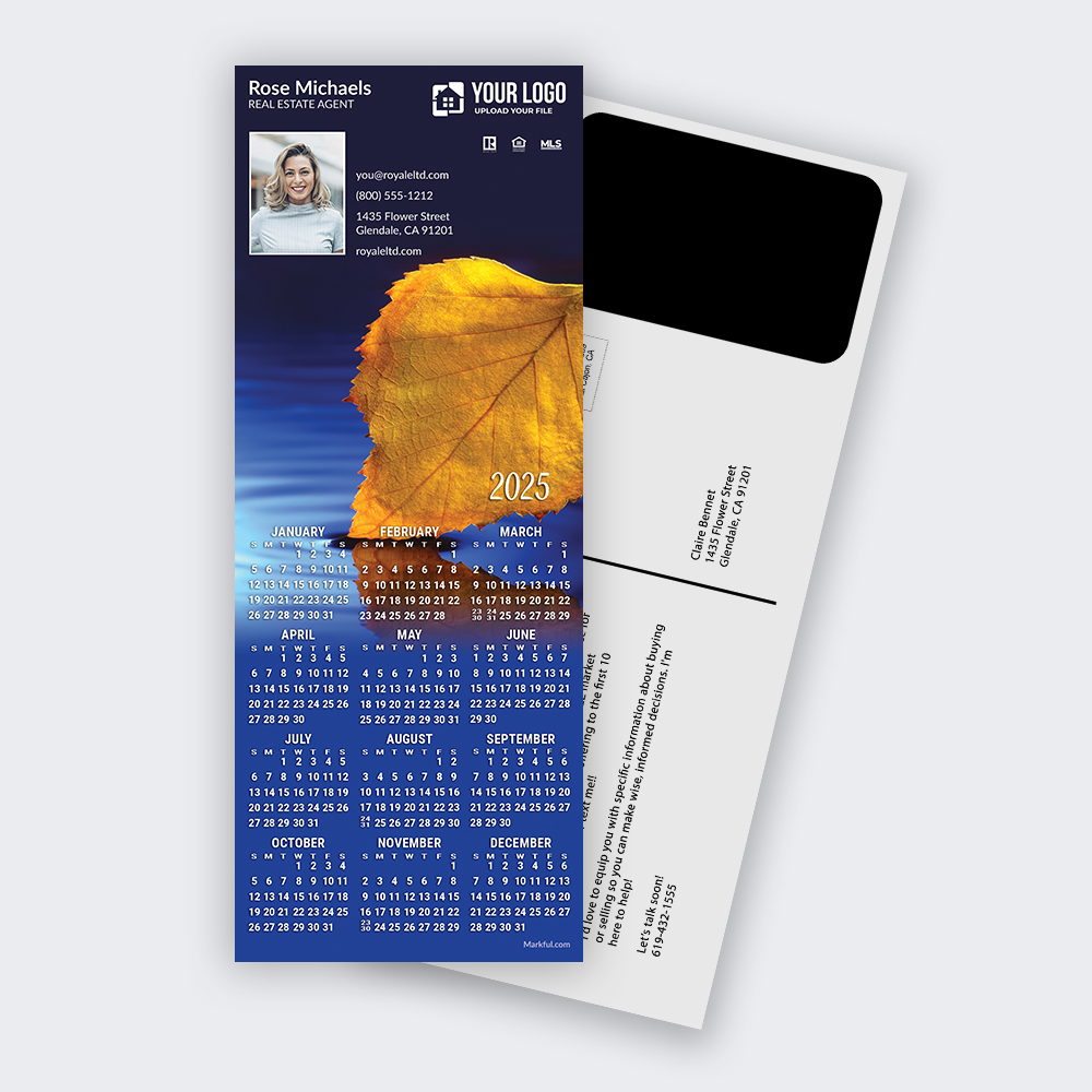 Picture of 2024 PostCard Mailer Calendar Magnets - Autumn Leaf