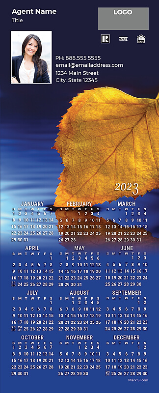 Picture of 2023 PostCard Mailer Calendar Magnets - Autumn Leaf