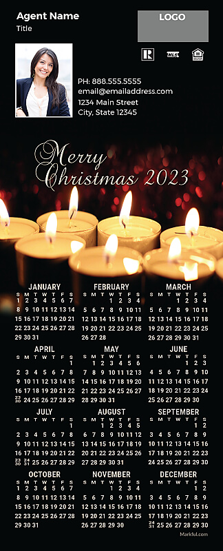 Picture of 2023 PostCard Mailer Calendar Magnets - Christmas Candle