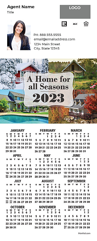 Picture of 2023 PostCard Mailer Calendar Magnets - A Home for All Seasons