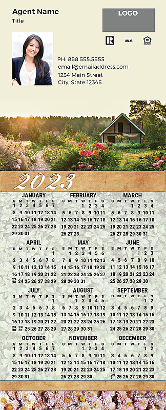 Picture of 2023 PostCard Mailer Calendar Magnets - Country Garden