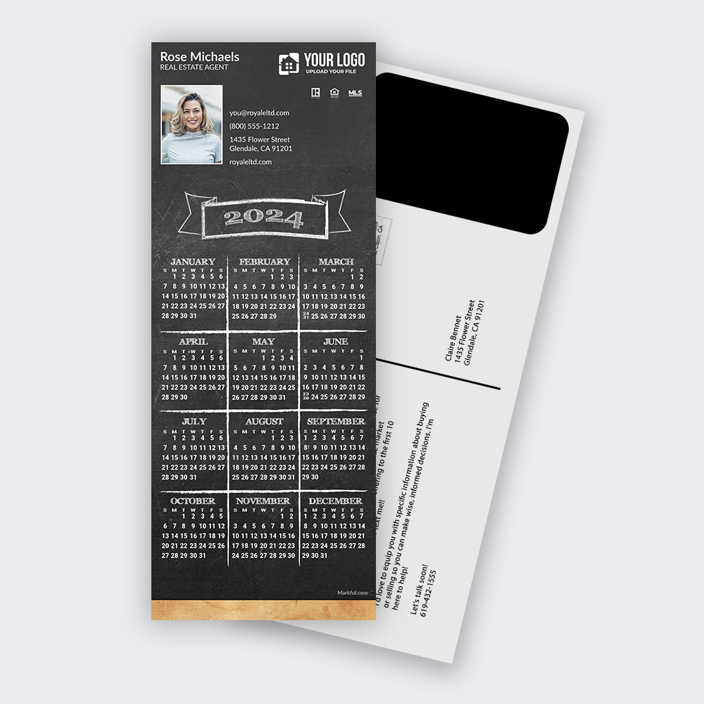Picture of 2024 PostCard Mailer Calendar Magnets - Chalkboard