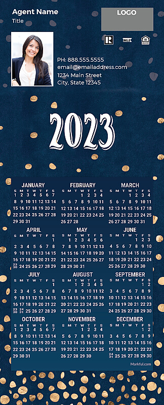 Picture of 2023 PostCard Mailer Calendar Magnets - Flecks of Gold