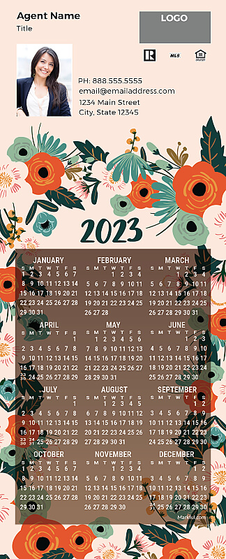 Picture of 2023 PostCard Mailer Calendar Magnets - Colorful Blooms