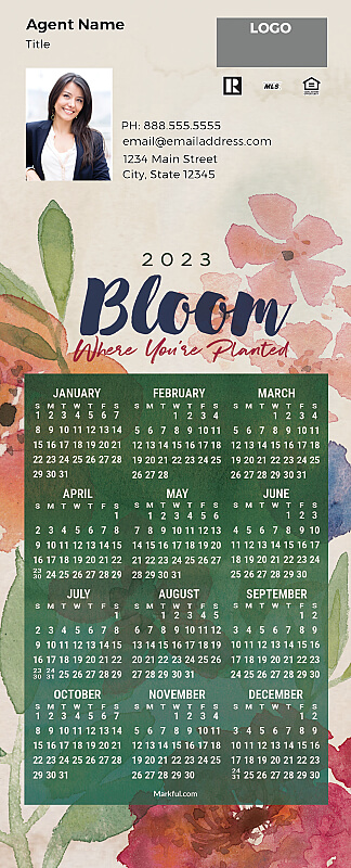 Picture of 2023 PostCard Mailer Calendar Magnets - Bloom Where You're Planted